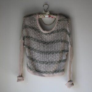 FREE PEOPLE Sea Mist Open Back Sweater Sz Sm